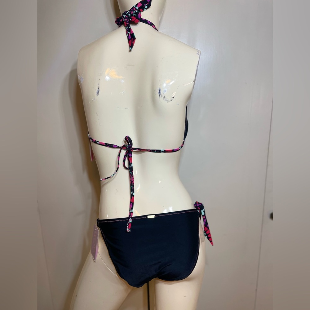 XOXO Black and Red Bikini with Halter Top - Picture 3 of 15